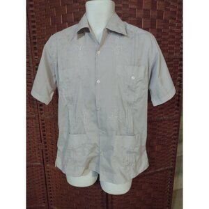 Vintage Guayaberas Exclusivas San Lorenzo Button Up Shirt Size 38 Pockets